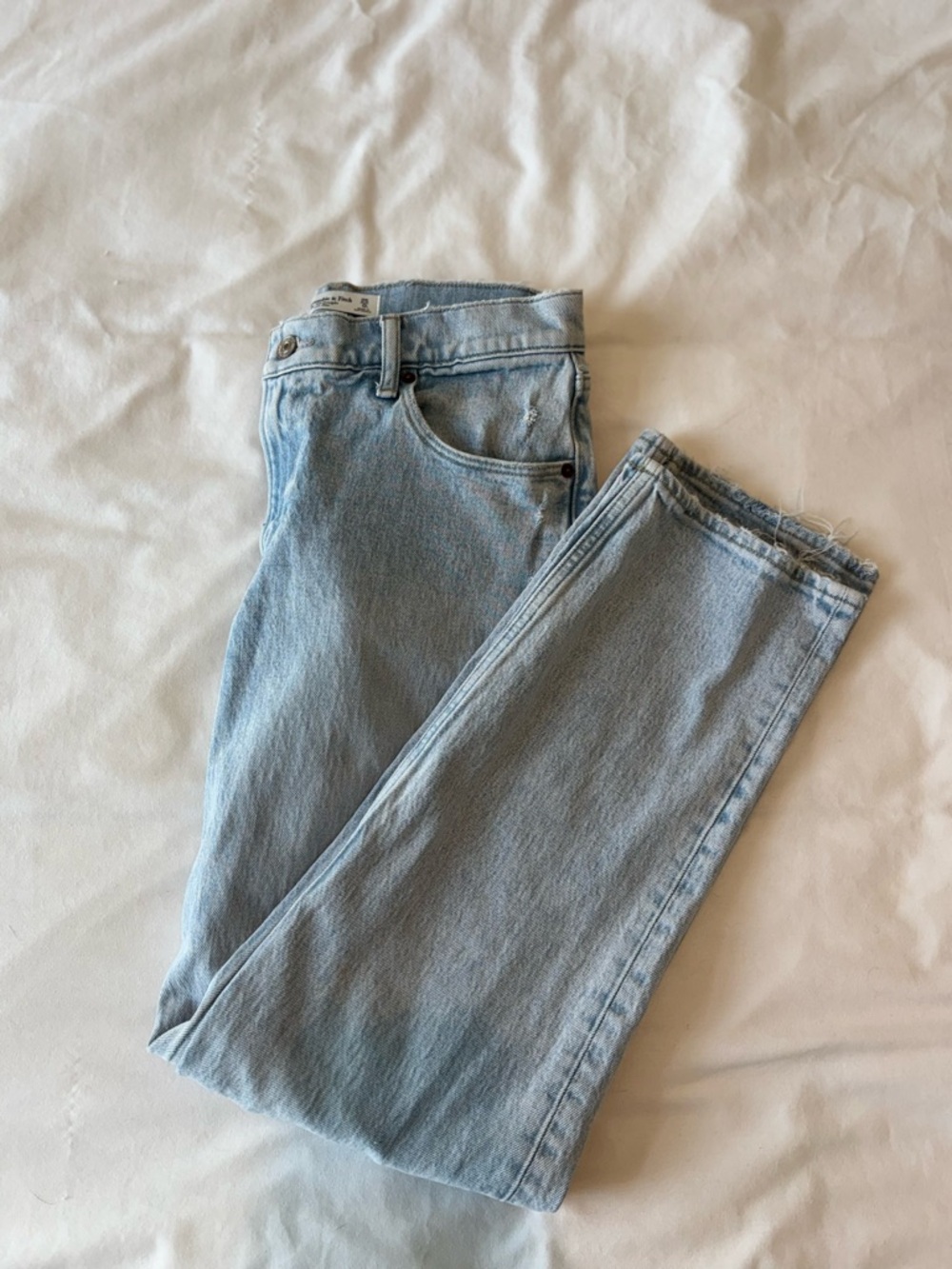 Abercrombie & Fitch Light Low Rise Blue Straight Leg Jeans